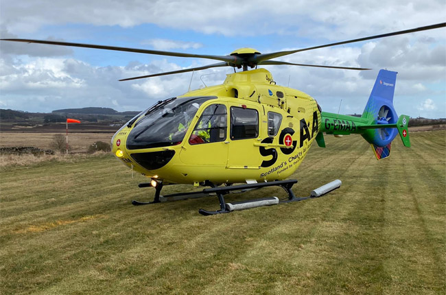 Help from above with the launch of HeliMed79 in Scotland – ready for action with the corpuls3